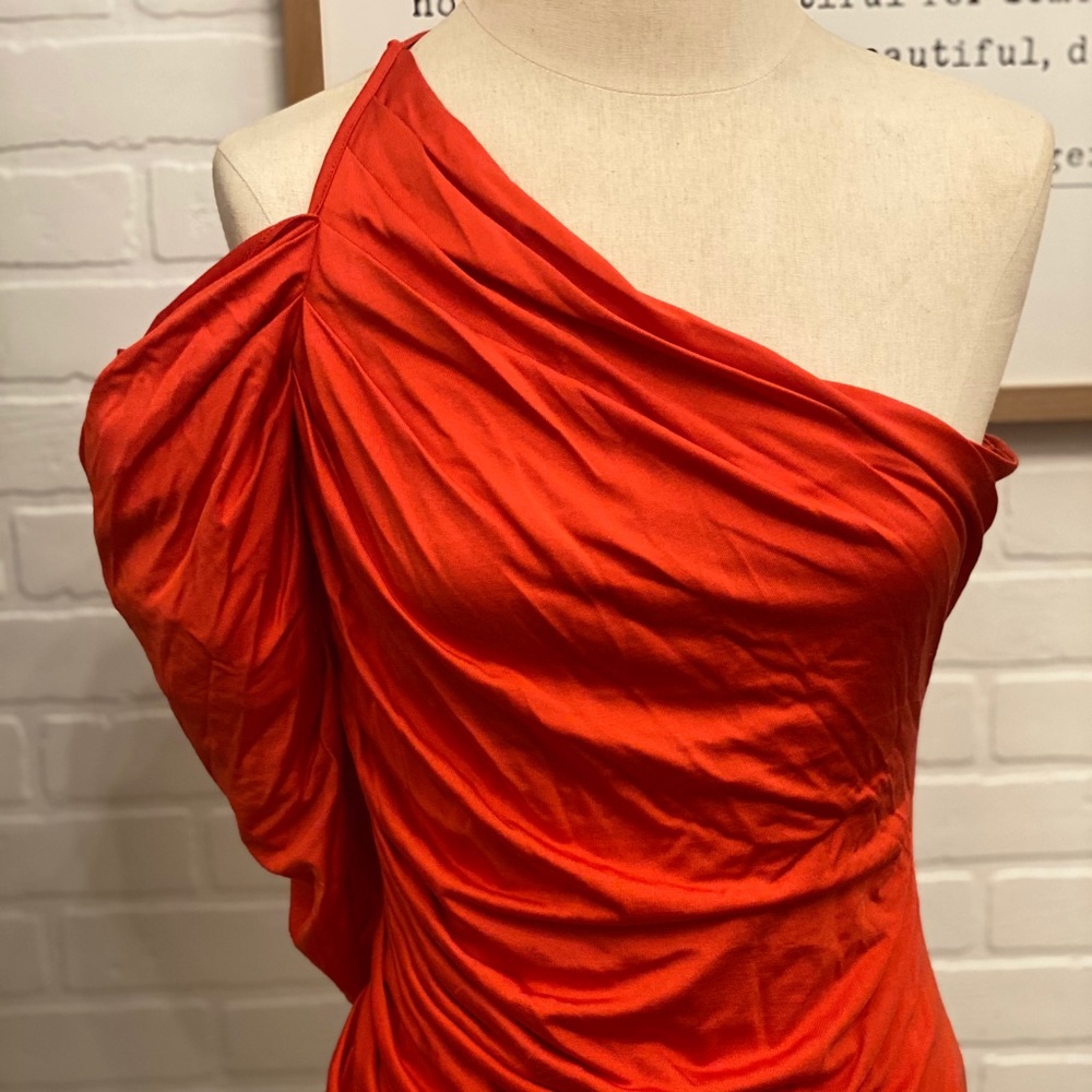 COPY - Halston NWT Red/Orange Asymmetrical Shirt SZ L